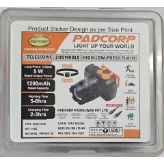 PAD CORP HEAD TOURCH TELESCOPIC ZOOMABLE HIGH LOW PRESS FLASH LIGHT 