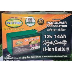 PAD CORP  Lithium 12V X 14AH Heavy-Duty Sprayer Battery, Completely Maintenance Free & Rechargeable 1 Year Warranty