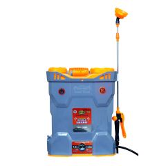 Pad Corp New Double Shark 3.0 Double Motor Double Power Battery 12Volt x 14 | 18 Liter Tank Capacity | Fast Digital Charger (Model-Double Shark) (Color- Gray-Orange)