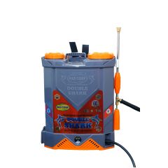 Pad Corp Double Shark Double Motor Double Power Battery 12Volt x 14 | 18 Liter Tank Capacity | 1.7AH Fast Charger (Model-Double Shark) (Color- Gray-Orange)