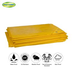 PAD CORP Cross Laminated Tarpaulin 150 GSM (Yellow Colour) Flexible & Easy To Use 15X18